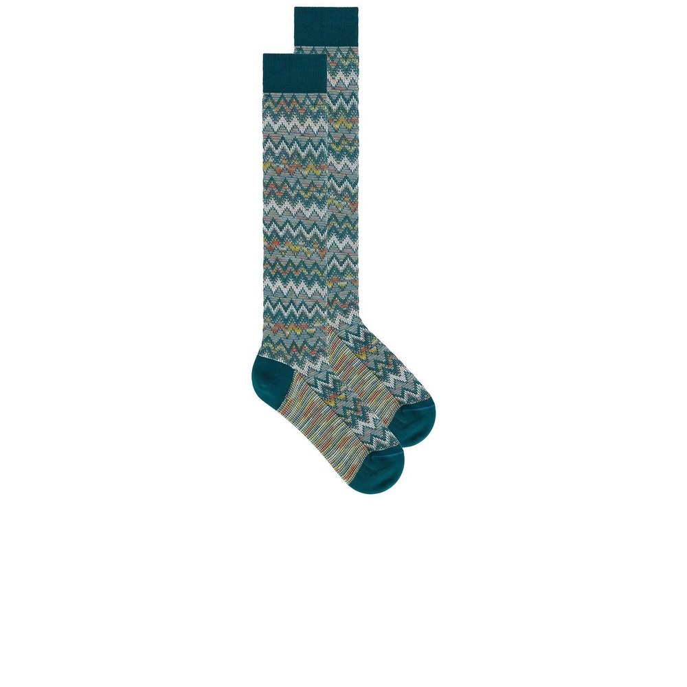 New Missoni Socks in Multi green pattern knee socks work business office suit